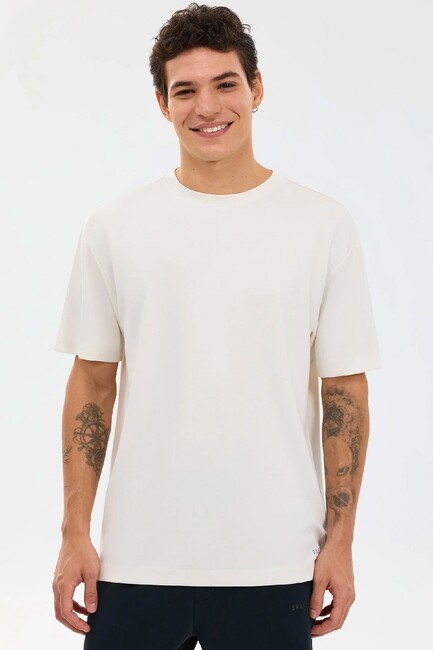 Erkek Relaxed Fıt Tişört S2610136-3855 Beyaz (1)