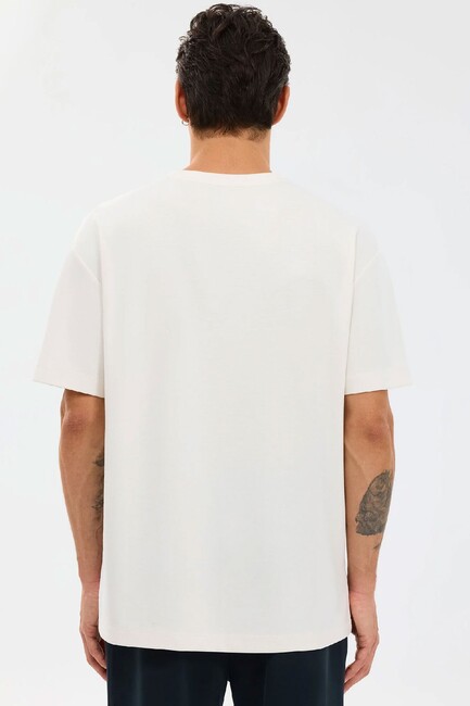 Erkek Relaxed Fıt Tişört S2610136-3855 Beyaz (3)