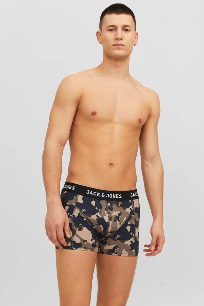 Erkek Renkli Logolu 3'lü Boxer Paketi 12237445 Haki - 2