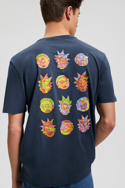 Erkek Rick And Morty Baskılı Tişört 067110-34314 Gri (2)