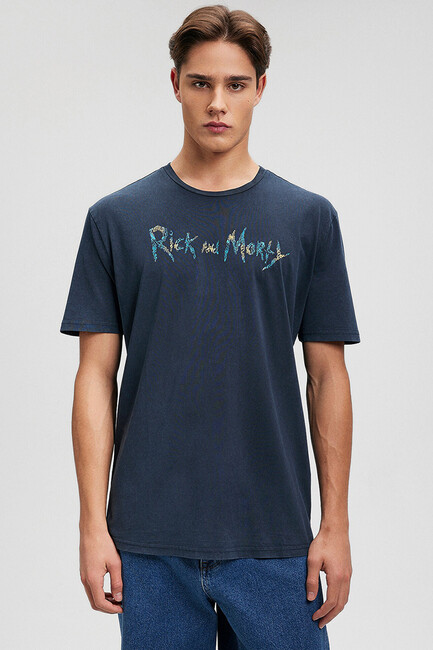 Erkek Rick And Morty Baskılı Tişört 067110-34314 Gri (3)