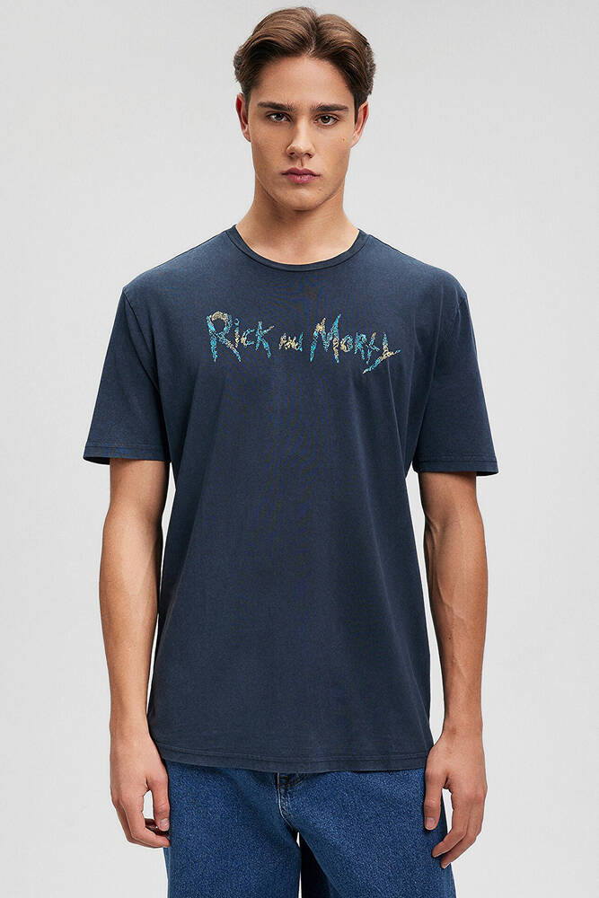 Erkek Rick And Morty Baskılı Tişört 067110-34314 Gri 