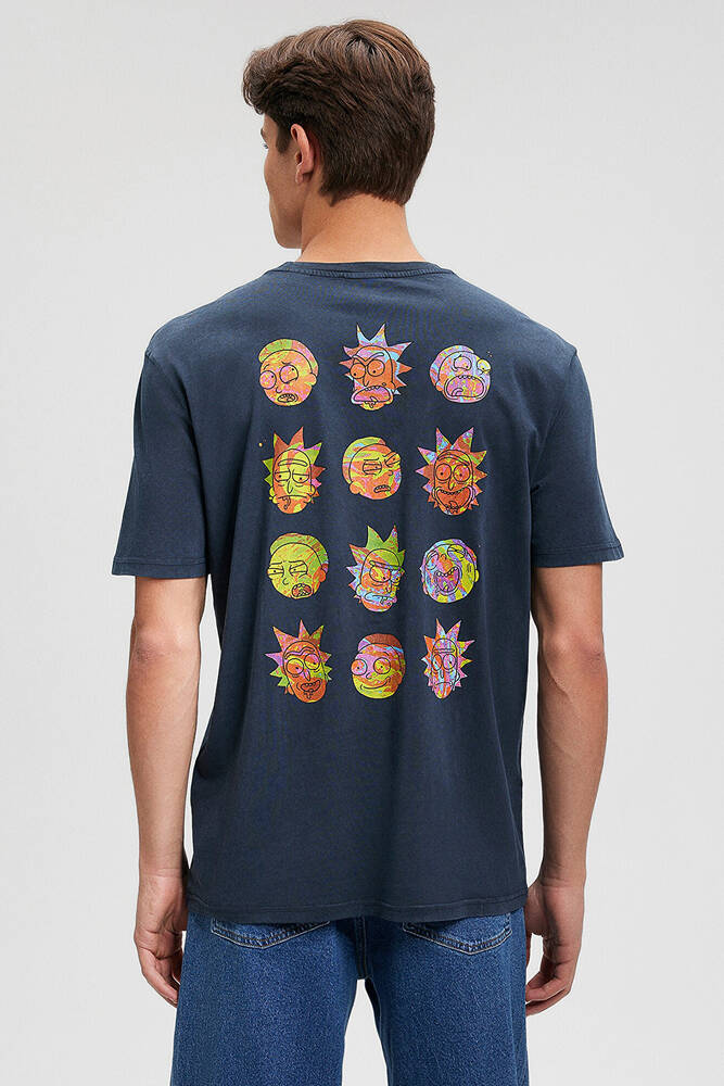 Erkek Rick And Morty Baskılı Tişört 067110-34314 Gri 