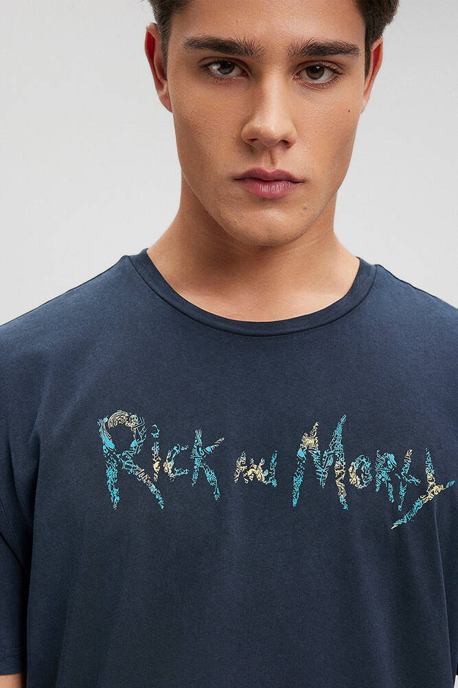 Erkek Rick And Morty Baskılı Tişört 067110-34314 Gri 