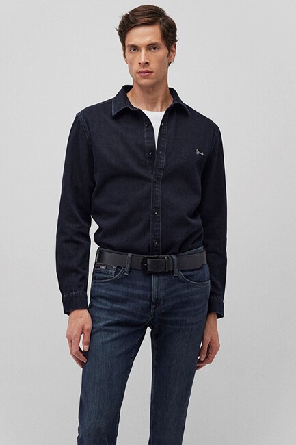Erkek Roy Lux Black Denim Gömlek 0210496-85224 Lacivert (1)