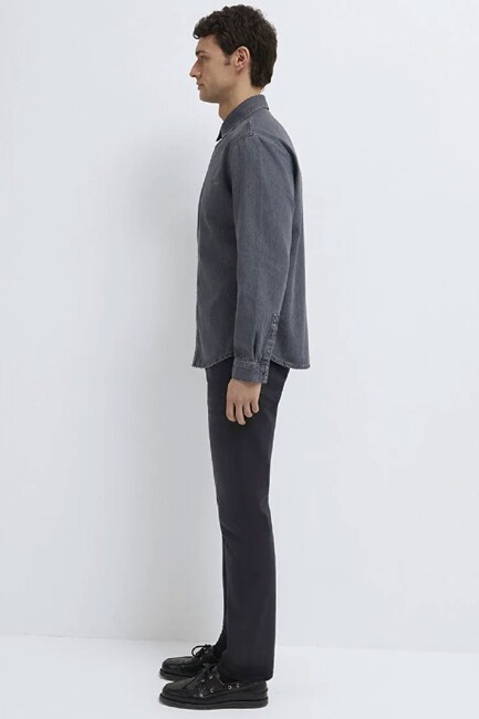 Erkek Roy Lux Black Denim Gömlek 0210496-A2097 Gri - Thumbnail