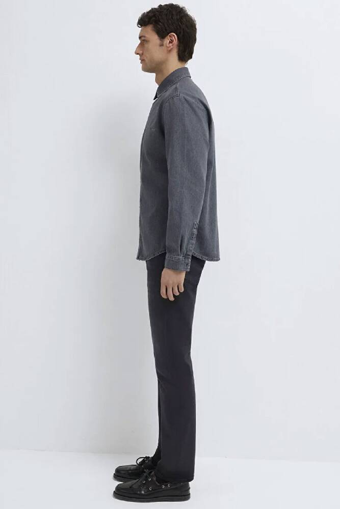 Erkek Roy Lux Black Denim Gömlek 0210496-A2097 Gri 