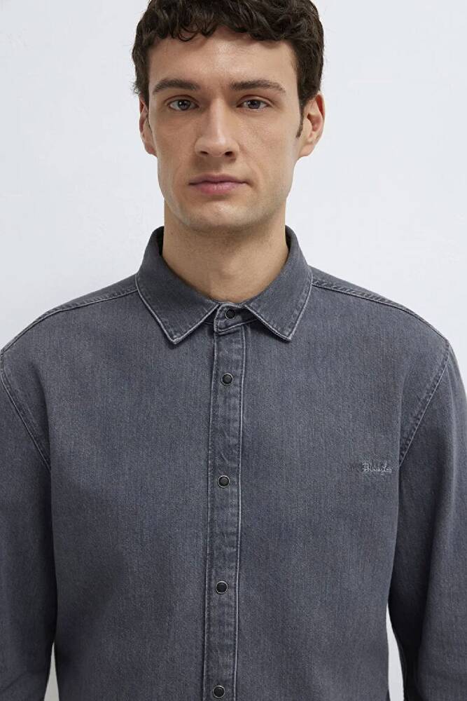 Erkek Roy Lux Black Denim Gömlek 0210496-A2097 Gri 
