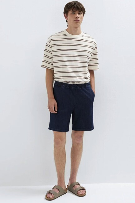 Erkek Samos Comfort Denim Şort 0410093-A3262 Lacivert - Thumbnail