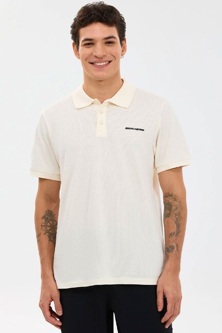 Erkek Short Sleeve Polo Tişört S211800-1208 Ekru (2)