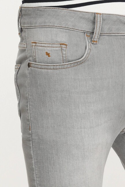 Erkek Slim Fit Denim Pamuk Karışımlı Pantolon 10140855 Gri (3)