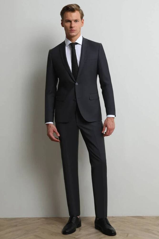Erkek Slim Fit Takım Elbise 10120346 Siyah  - 2