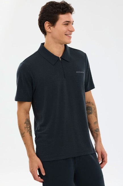 Erkek Soft Touch Pique Polo Tişört S2610086-3817 Siyah - Thumbnail