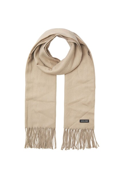 Erkek Solıd Woven Atkı 12140332 Ekru (2)