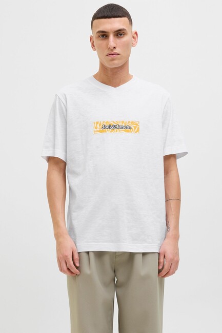 Erkek Splıt Aop Brandıng Tişört 12272993 Beyaz (1)