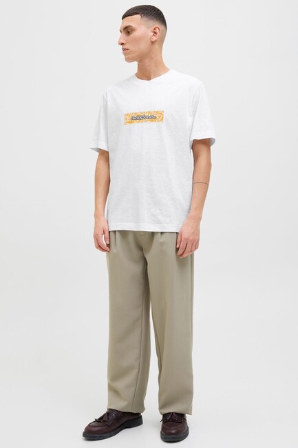 Erkek Splıt Aop Brandıng Tişört 12272993 Beyaz - Thumbnail