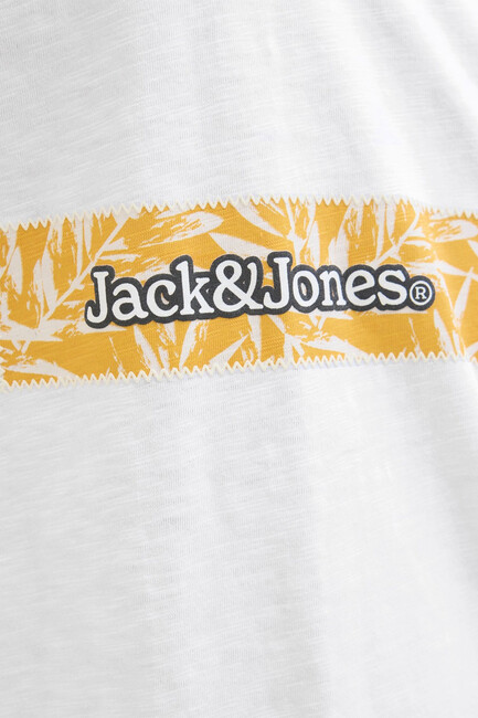 Erkek Splıt Aop Brandıng Tişört 12272993 Beyaz - Thumbnail