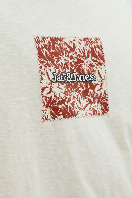 Erkek Splıt Aop Brandıng Tişört 12272993 Ekru - Thumbnail