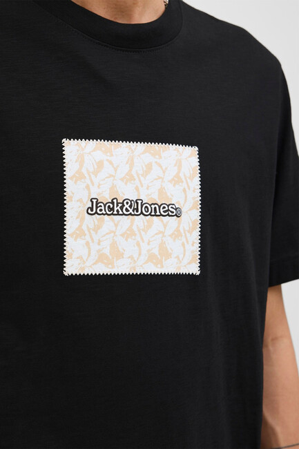 Erkek Splıt Aop Brandıng Tişört 12272993 Siyah - Thumbnail