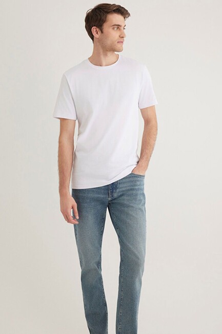 Erkek Stretch Basic Tişört 061747-620 Beyaz (1)