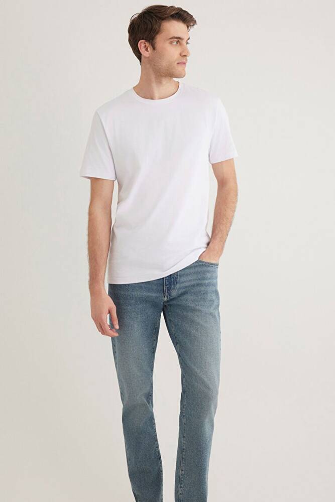 Erkek Stretch Basic Tişört 061747-620 Beyaz 