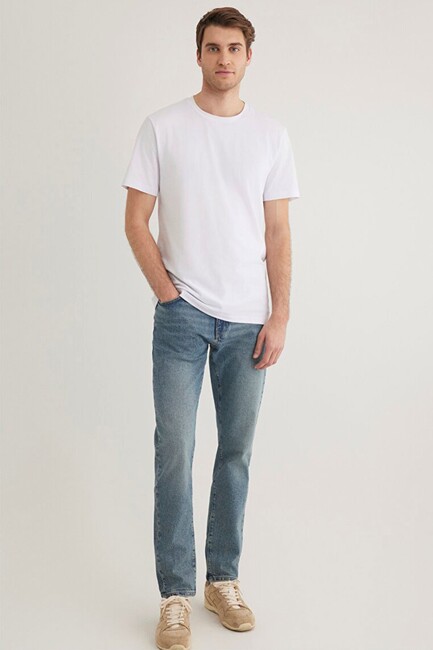 Erkek Stretch Basic Tişört 061747-620 Beyaz (2)
