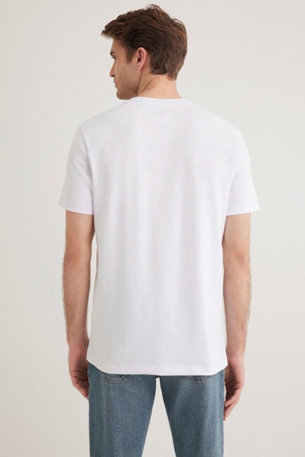 Erkek Stretch Basic Tişört 061747-620 Beyaz - Thumbnail
