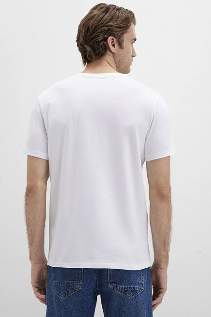 Erkek Stretch V Yaka Tişört 061748-620 Beyaz - Thumbnail