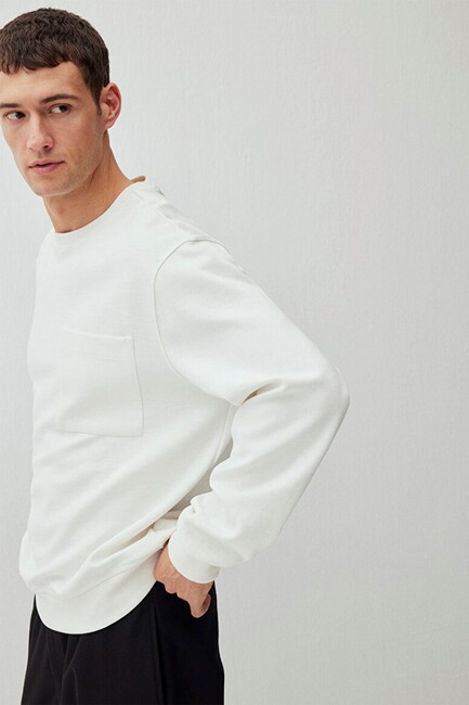 Erkek Sweat 0S10264-70057 Beyaz (3)