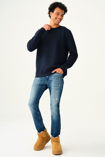 Erkek Sweat LF2037210 Lacivert (2)