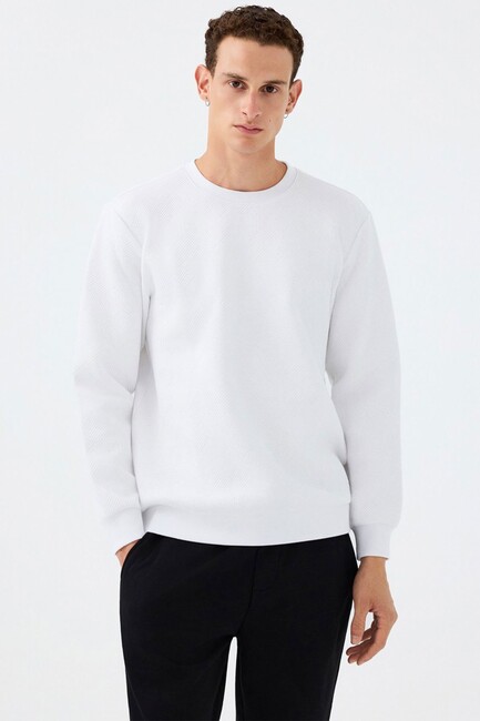 Erkek Sweat LF2040993 Beyaz 