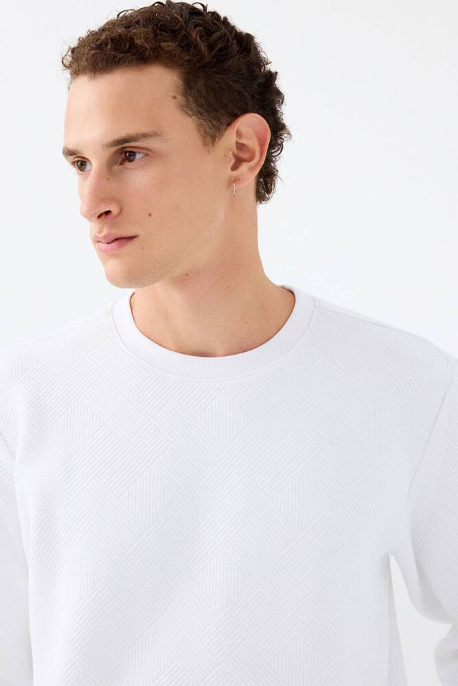 Erkek Sweat LF2040993 Beyaz 