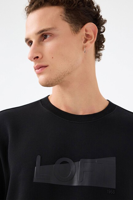 Erkek Sweat LF2041074 Siyah - Thumbnail