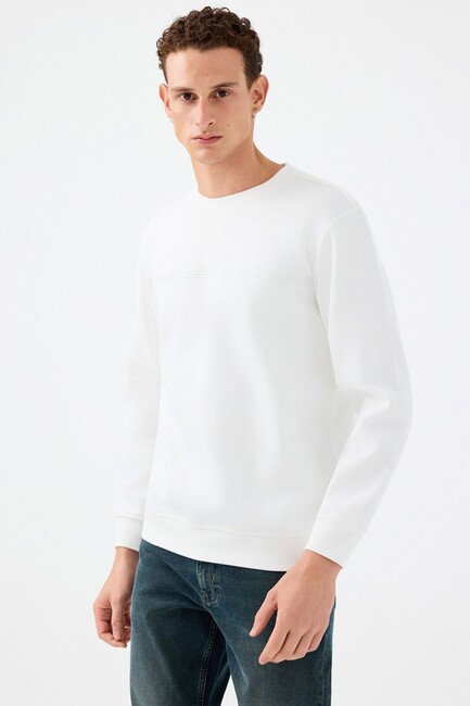 Erkek Sweat LF2041076 Beyaz (1)
