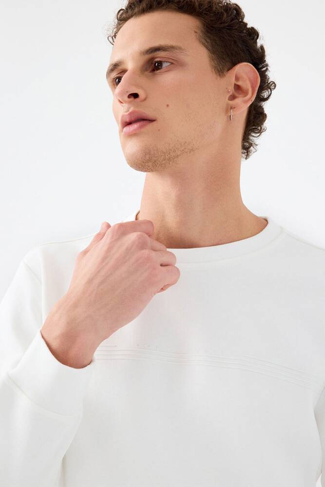 Erkek Sweat LF2041076 Beyaz 