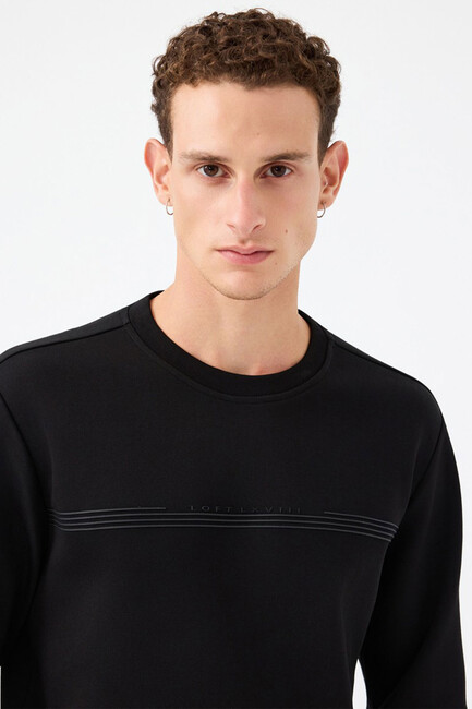 Erkek Sweat LF2041076 Siyah - Thumbnail