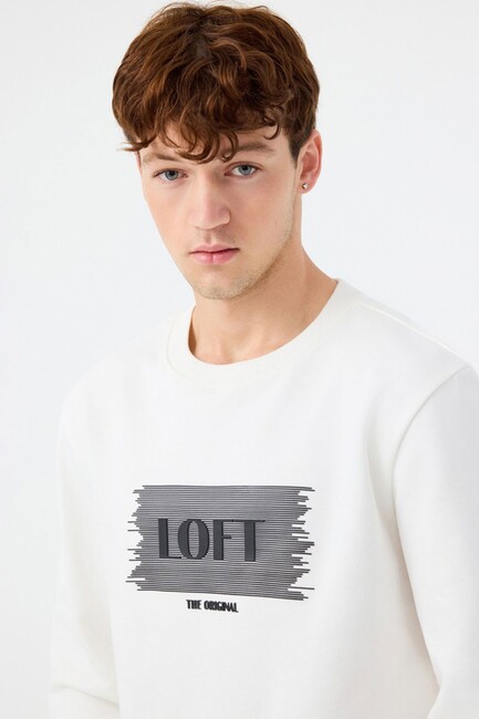 Erkek Sweat LF2041079 Ekru - Thumbnail