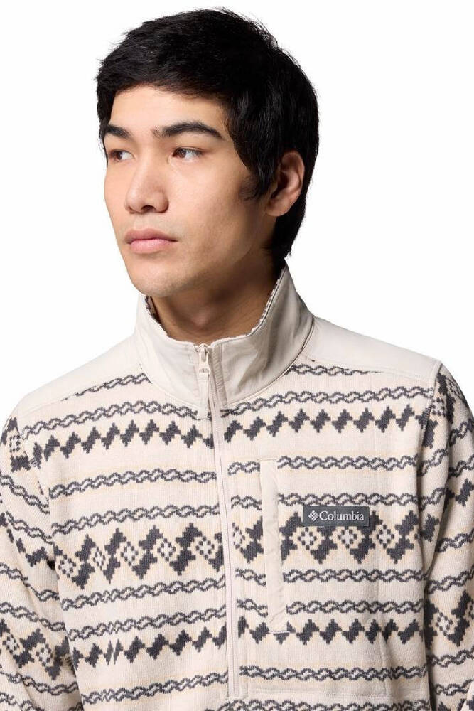 Erkek Sweater Weather Printed Yarım Fermuarlı II Polar Üst AO5809_280 Kahve 