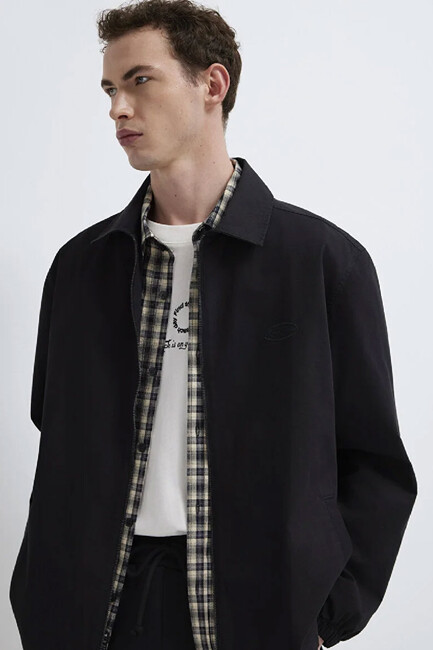 Erkek Tam Fermuarlı Gömlek 0211883-900 Siyah (1)