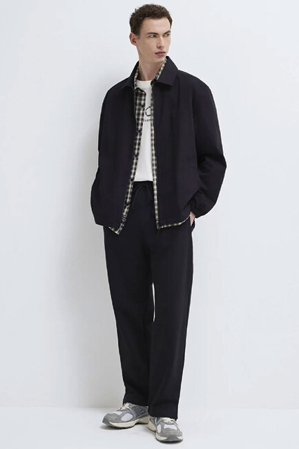 Erkek Tam Fermuarlı Gömlek 0211883-900 Siyah (2)