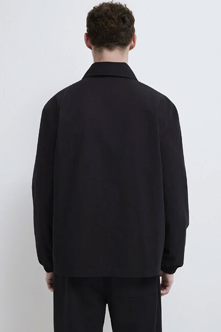 Erkek Tam Fermuarlı Gömlek 0211883-900 Siyah - Thumbnail