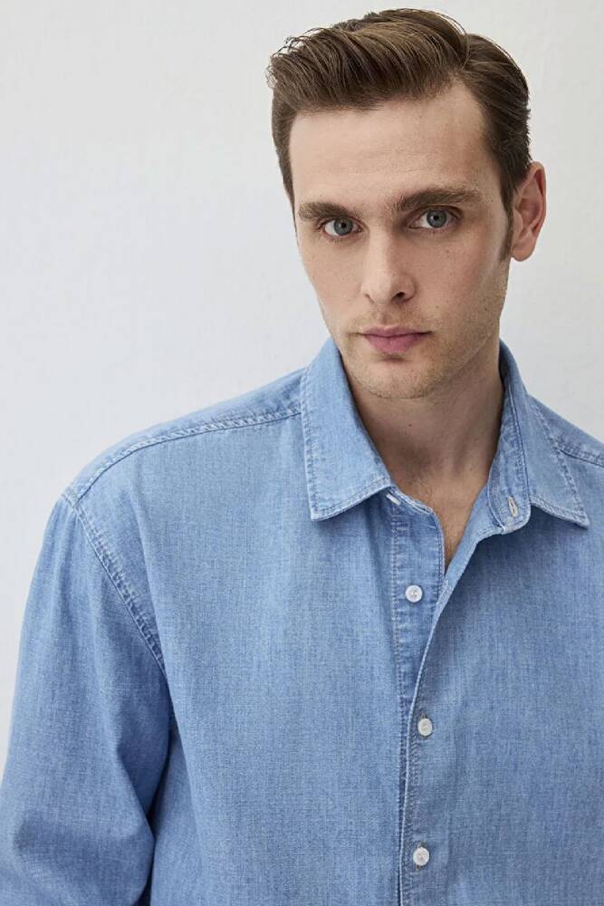 Erkek Theo Mavi Edition Gömlek 0211655-90893 Mavi 
