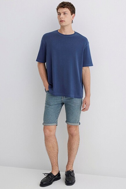 Erkek Tım 90'S Street Comfort Denim Şort 0428489645 Mavi (1)