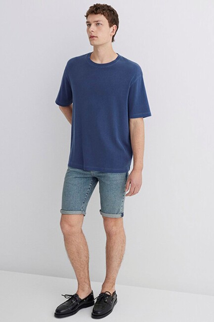 Erkek Tım 90'S Street Comfort Denim Şort 0428489645 Mavi (2)
