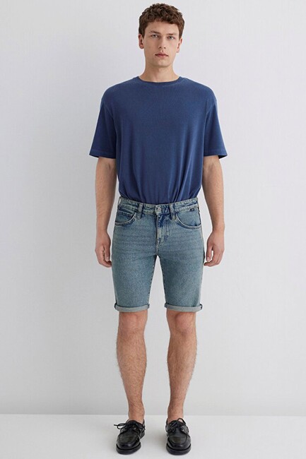 Erkek Tım 90'S Street Comfort Denim Şort 0428489645 Mavi (3)