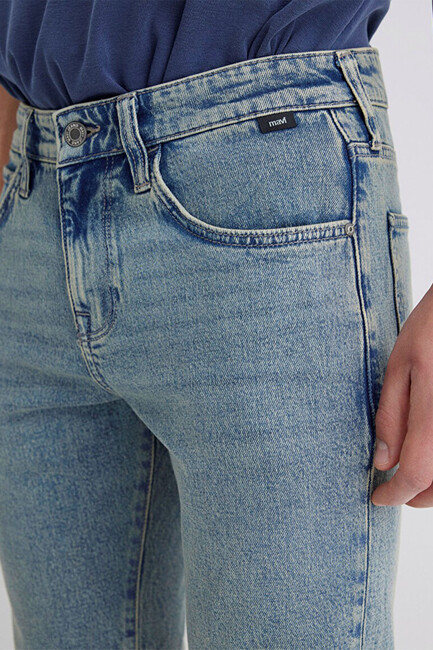 Erkek Tım 90'S Street Comfort Denim Şort 0428489645 Mavi - Thumbnail