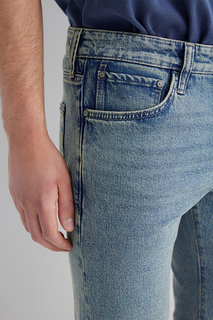 Erkek Tım 90'S Street Comfort Denim Şort 0428489645 Mavi - Thumbnail