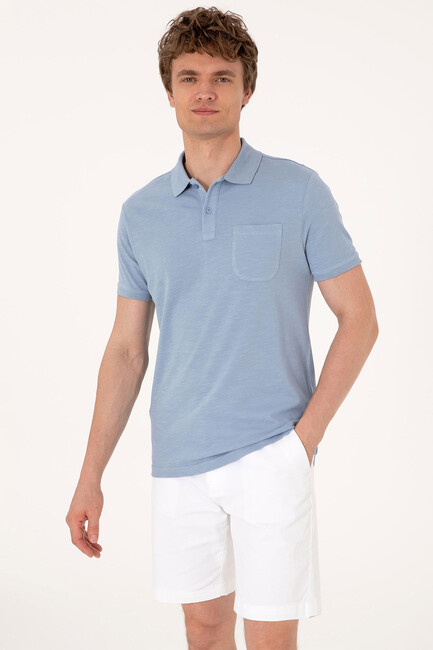 Erkek Tişört 000-2102651 Mavi - Thumbnail