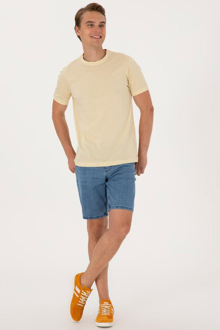 Erkek Tişört 000-2112358 Sarı - Thumbnail