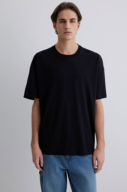 Erkek Tişört 066902-900 Siyah - Thumbnail